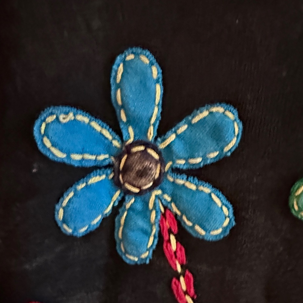Rising International Black Sweater with Multicolor Floral Design - Picture 5 of 5